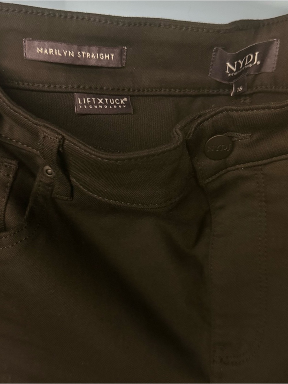NYDJ Plus Size Black Straight Leg Jeans - Picture 8 of 10
